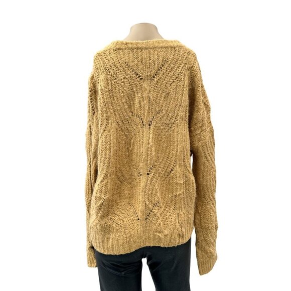 Madewell Charley Pullover Sweater Knit Crop Boxy Fit Heather Honeysuckle Women M - Picture 5 of 15